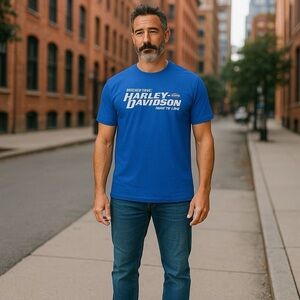 Harley Davidson Phoenix Arizona 2015 Short Sleeve Tee Shirt Mens Size XL BLUE